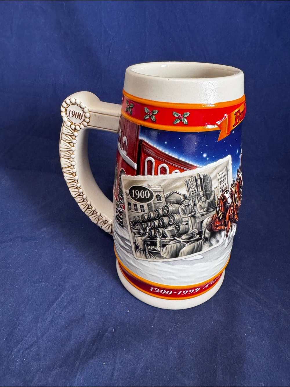 Budweiser Holiday Stein "A Century of Tradition" 1999 Great Condition